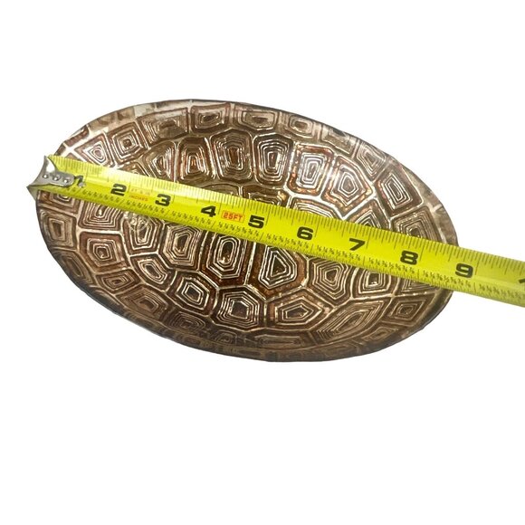 Handmade Turkish Akcam Turtle (Tortoise) Shell Design Glass Bowl Gold 6.5" - Picture 6 of 7
